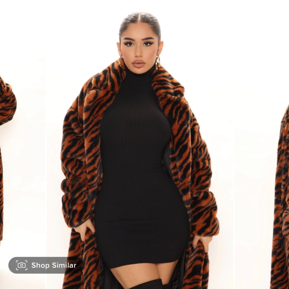 I’m Your Girl Faux Fur Coat Orange/Combo